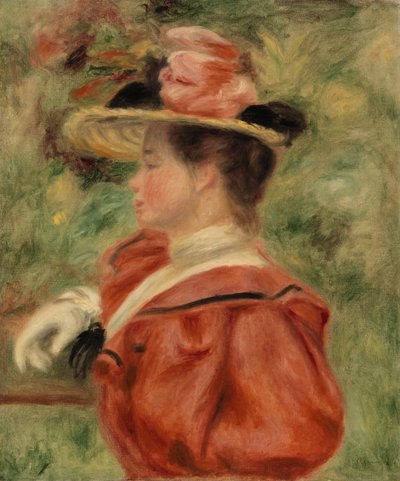 Frau mit Handschuh von Pierre Auguste Renoir